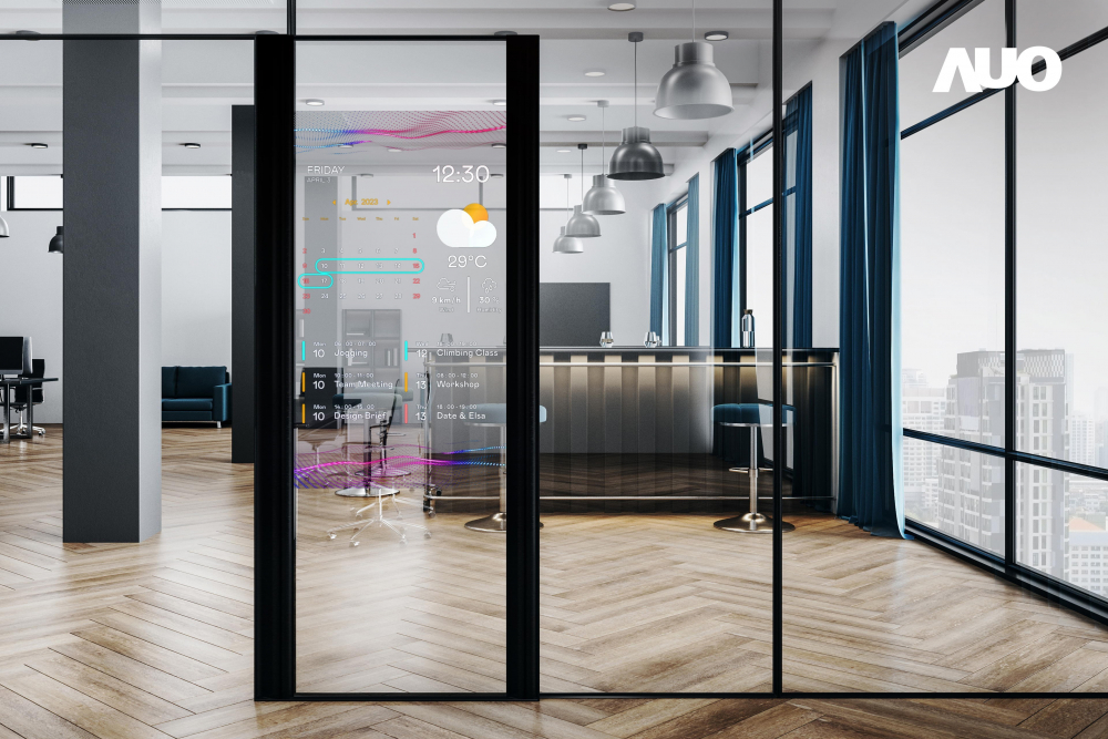 60吋Micro LED透明窗屏显示器，可依需求调整并延伸应用于不同场域，包括汽车侧窗或家庭玄关、智慧橱窗、商业展示等面向，提供丰富的信息娱乐内容