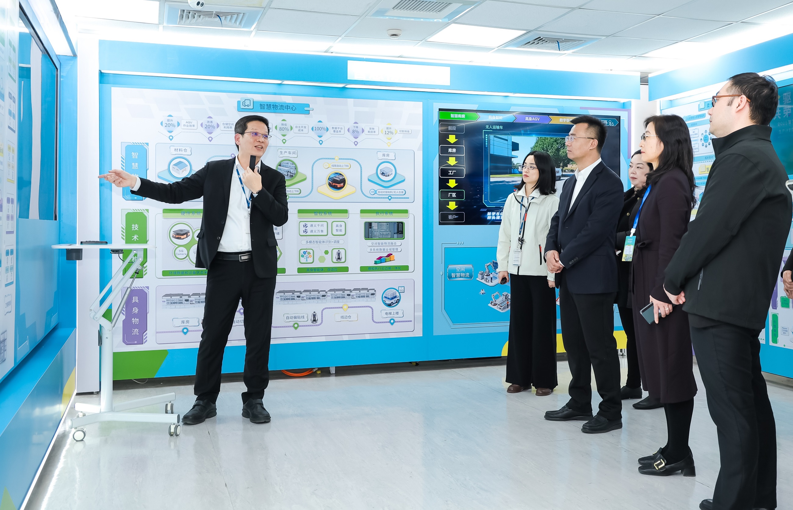 jinnian金年会苏州展示&rdquo;智能体&rdquo;在工业场景的深度应用，与&rdquo;具身智能&rdquo;在生产场景的创新整合，全面升级生产与管理流程，构建全链路智能制造体系，打造柔性自主工厂